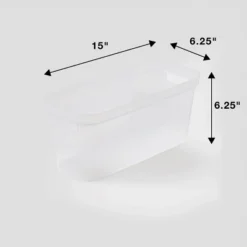 2pk Slim Open Storage Bins Clear - Brightroom™: Stackable Plastic Utility Tubs, 7.1 Volume, Nesting, Spot Clean -Daily Comfort Store GUEST 009171ca f91f 4418 9454 229462699c15