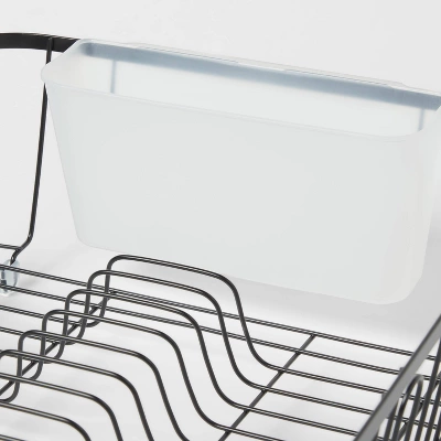Large Steel Dish Drainer Black - Brightroom™: Powder-Coated Freestanding Rack With Utensil Holder 4 Large Steel Dish Drainer Black - Brightroom™: Powder-Coated Freestanding Rack With Utensil Holder - Image 2