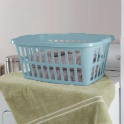 1.5 Bu Laundry Basket Pewter Aqua - Brightroom™ -Daily Comfort Store GUEST 03a24a93 0b0a 43d8 b5de 1451a1073e06