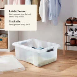 Medium Frosted Latching Storage Box - Brightroom™: Stackable Polypropylene Tote With Lid, 48L Capacity 9 Medium Frosted Latching Storage Box - Brightroom™: Stackable Polypropylene Tote With Lid, 48L Capacity -Daily Comfort Store GUEST 047ac601 171c 446f 97bf 888ae2d54712