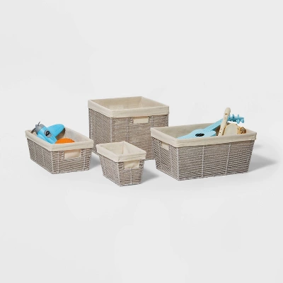 10.25" X 6" X 6" Small Woven Twisted Paper Rope Tapered Basket Gray - Brightroom™ 6 10.25" X 6" X 6" Small Woven Twisted Paper Rope Tapered Basket Gray - Brightroom™ - Image 4