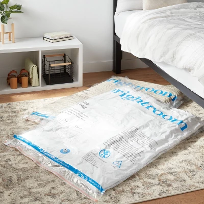 Jumbo 2pc Compression Bags Clear - Brightroom™: Vacuum Seal Storage For Clothing & Bedding, Zipper Closure 3 Jumbo 2pc Compression Bags Clear - Brightroom™: Vacuum Seal Storage For Clothing & Bedding, Zipper Closure