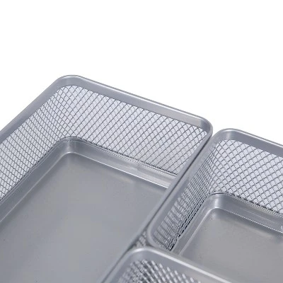 Mesh Desk Organizer Silver - Brightroom™: Steel Office Supplies, Desk Drawer Organizer, 8"x8"x4.5" 4 Mesh Desk Organizer Silver - Brightroom™: Steel Office Supplies, Desk Drawer Organizer, 8"x8"x4.5" - Image 2