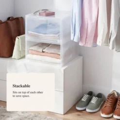 Stackable Large Bin Front Opening Clear - Brightroom™: Transparent Utility Storage, 19 Volume, Stackable 8 Stackable Large Bin Front Opening Clear - Brightroom™: Transparent Utility Storage, 19 Volume, Stackable -Daily Comfort Store GUEST 09f1c98f 252d 41a1 b5d1 c8454577430d