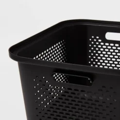 Medium Decorative Plastic Bin With Cutout Handles - Brightroom™ -Daily Comfort Store GUEST 0afca99f 434b 42a5 9d45 8256ff158f98
