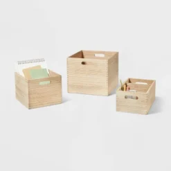 3 Compartment Light Wood Crate Natural - Brightroom™ -Daily Comfort Store GUEST 1433e760 ccd4 4d74 8b8b fdcc848f7469 2
