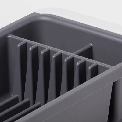 Over The Sink Dish Drainer Gray - Brightroom™: Freestanding Dish Drying Rack & Sponge Holder, Polypropylene, Hand Wash 4 Over The Sink Dish Drainer Gray - Brightroom™: Freestanding Dish Drying Rack & Sponge Holder, Polypropylene, Hand Wash - Image 2