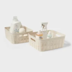 2pk Wave Medium Decorative Basket Cream - Brightroom™ -Daily Comfort Store GUEST 18abc29c cd2a 4b08 abdf 83a9eadf43a1