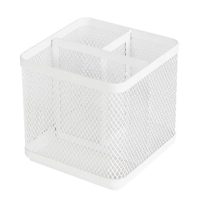 Mesh Pencil Holder White - Brightroom™: Steel Desk Organizer, Pen Holder, Pencil Cup, 3.98" Height, Width & Depth 3 Mesh Pencil Holder White - Brightroom™: Steel Desk Organizer, Pen Holder, Pencil Cup, 3.98" Height, Width & Depth