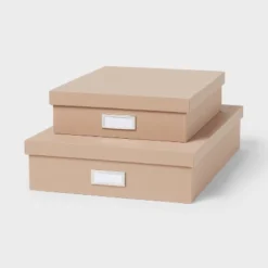 Canvas Storage Bin Set Light Brown - Brightroom™: Desk & Office Organizers, Polyester Canvas, , 2-Pack -Daily Comfort Store GUEST 19a9bb45 aebd 40f3 a732 4883fdc2def0