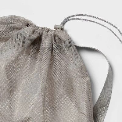 Mesh Laundry Bag Gray - Brightroom™: Polyester Dirty Clothes Travel Bag, Lingerie & Sorting, 36"x24" 4 Mesh Laundry Bag Gray - Brightroom™: Polyester Dirty Clothes Travel Bag, Lingerie & Sorting, 36"x24" - Image 2