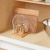 Wood 4 Slot Cutting Board Pan Lid Organizer Yellow - Brightroom™ -Daily Comfort Store GUEST 20780955 c019 40e8 b79b 2ddfb2406400