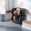 Large Open Front Stackable Storage Bin - Brightroom™: Black Polypropylene Utility, 10.75 Volume, 20.3" Width -Daily Comfort Store GUEST 2445907f d0a7 4721 ae98 04059edf68b6