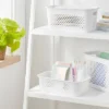 Narrow Small Decorative Plastic Bin White - Brightroom™: Modern Storage With Cut-Out Handles, 13" Cube Compatible -Daily Comfort Store GUEST 26233ad6 aa14 4115 8826 6162e7c0e113