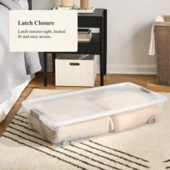 60qt Latching Clear Storage Box With Gray Latches - Brightroom™ -Daily Comfort Store GUEST 2bdde76e 1d27 44a4 8644 e41131f5fbd1