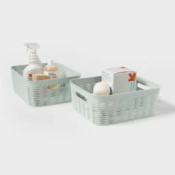 2pk Wave Medium Decorative Basket Mint Green - Brightroom™ -Daily Comfort Store GUEST 2e56a169 a339 4bae 9f0b 0a12fcf63ee8