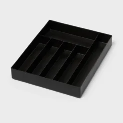 6 Compartment Plastic Drawer Flatware Organizer Black - Brightroom™: Silverware & Utensil Kitchen Drawer Tray -Daily Comfort Store GUEST 2f174af0 656c 401a ac23 1134fc577f44