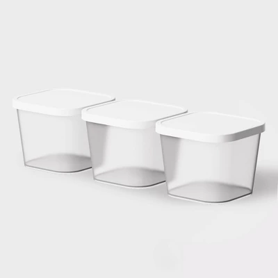 3pk Click In Place 30oz Insert Storage Containers White And Clear - Brightroom™ 3 3pk Click In Place 30oz Insert Storage Containers White And Clear - Brightroom™