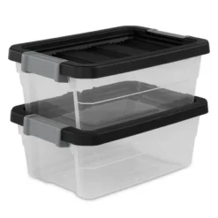 16qt Heavy Duty Latching Clear Storage Box - Brightroom™: Portable Plastic Bin, Universal Storage, Black, Lidded -Daily Comfort Store GUEST 30d96dcc cb68 439b 9bd8 2c3b4545597d