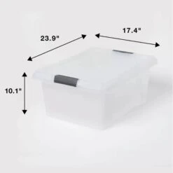 Medium Frosted Latching Storage Box - Brightroom™: Stackable Polypropylene Tote With Lid, 48L Capacity 11 Medium Frosted Latching Storage Box - Brightroom™: Stackable Polypropylene Tote With Lid, 48L Capacity -Daily Comfort Store GUEST 31645692 b442 466a 830f 80177189691a