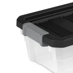 16qt Heavy Duty Latching Clear Storage Box - Brightroom™: Portable Plastic Bin, Universal Storage, Black, Lidded -Daily Comfort Store GUEST 34a02fae a48a 473f aef7 b9619635f088