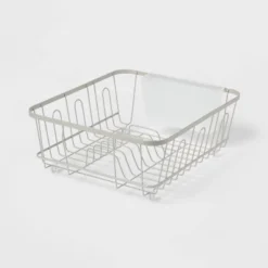 Small Steel Dish Drainer Brushed Nickel - Brightroom™: Freestanding Dish Drying Rack With Utensil Holder -Daily Comfort Store GUEST 3927068a 1a25 41c8 8863 97f25420b0c7