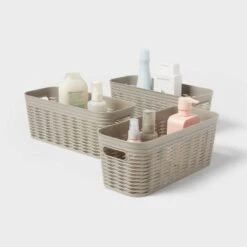 3pk Wave Half Medium Decorative Basket Gray - Brightroom™ -Daily Comfort Store GUEST 3a36570f 5fbc 4bdd bd76 74e2f890a24a