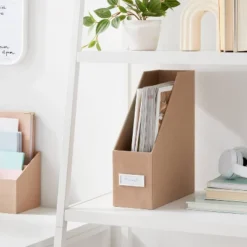 Canvas Magazine Holder Light Brown - Brightroom™: Desk & Office Organization, Polyester Canvas,