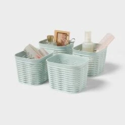 4pk Wave Mini Decorative Basket Mint Green - Brightroom™ -Daily Comfort Store GUEST 40a61d7e 32c9 42b5 8567 d3d05a3e19be