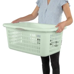 2bu Laundry Basket Green - Brightroom™: Portable Plastic Clothes Organizer With Built-In Handles, 70.4L Capacity -Daily Comfort Store GUEST 419217f6 77d4 416a 95d3 5847774d5d91