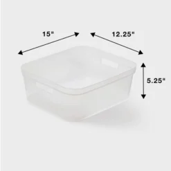 2pk Medium Open Storage Bins Clear - Brightroom™: Plastic Utility Tubs, Portable Universal Storage, 13.2 Volume Capacity -Daily Comfort Store GUEST 419d1d1c 1fcb 4894 a179 5649851b4eab