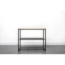 3 Tier Shoe Rack Black Metal With Natural Wood - Brightroom™ -Daily Comfort Store GUEST 47b6cdf4 0ddf 4a06 91b5 408077fcc805