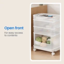 Click In Place 20.7qt Clear Open Front Plastic Storage Bin For Home And Office Organization White Latch - Brightroom™ -Daily Comfort Store GUEST 47fdb6bb c277 4b44 8c2c c87ffb451fc4