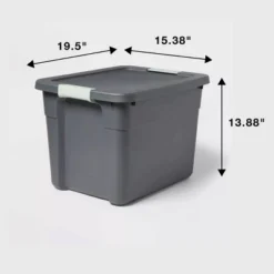 12gal Latching Storage Tote - Brightroom™: Stackable Gray Utility Bin With Lid, Portable Universal Organizer -Daily Comfort Store GUEST 48fed73c a16f 46a5 9ad3 94e9c30742ea