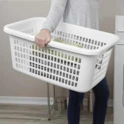 2bu Laundry Basket White - Brightroom™: Portable Plastic Clothes Organizer With Built-In Handles, 70.4L Capacity -Daily Comfort Store GUEST 4e5d455b 168d 44ae 9c06 c437a2dc19b5