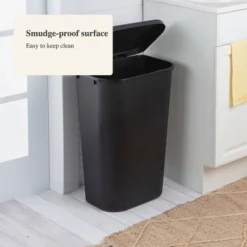 11.3gal Lift Top Waste Basket Black - Brightroom™: Kitchen Trash Can, Fingerprint-Resistant, Indoor Trash Bin -Daily Comfort Store GUEST 556e70f5 3f00 42aa 82b0 f2fe2ef56154