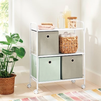 3 Shelf Wide Metal Storage Cart White - Brightroom™ 3 3 Shelf Wide Metal Storage Cart White - Brightroom™