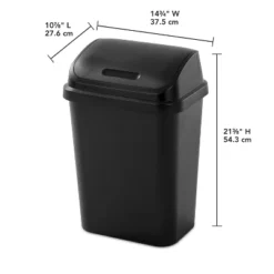 7.8gal Swing Top Waste Can Black - Brightroom™: Indoor Trash Bin With Lid, Textured Plastic, 21.375" Height -Daily Comfort Store GUEST 5efdfea5 0c3e 402b 8bc4 3a46f54a8791
