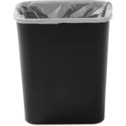 7.8gal Swing Top Waste Can Black - Brightroom™: Indoor Trash Bin With Lid, Textured Plastic, 21.375" Height -Daily Comfort Store GUEST 653d4391 bfe6 42bf 94a4 02d3da0446b1