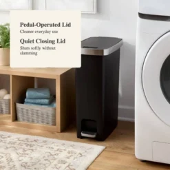 45L Slim Resin Step Trash Can With Stainless Band - Brightroom™ -Daily Comfort Store GUEST 684c3acf d74a 42ea 9589 5b05ea649886