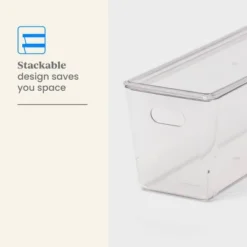 5L Stacking Clear Bin With Lid - Brightroom™: PET, Stackable, Universal Storage, Handles, 13.77" X 5.11" -Daily Comfort Store GUEST 6b138a9a 9e6e 4f33 828f 0aa24471f452