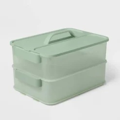 Click In Place 10qt Plastic Storage Bin For Home And Office Organization Green Tint - Brightroom™​ -Daily Comfort Store GUEST 6c756ada ee75 4ac0 b6d2 f141471256a7