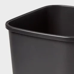 7gal Wastebasket Black - Brightroom™: Compact 7.7 Gallon Indoor Trash Can, Rectangle, Polypropylene, Open Top, Dorm Use -Daily Comfort Store GUEST 70ed8800 58ef 4a36 9124 70482aefbc4d