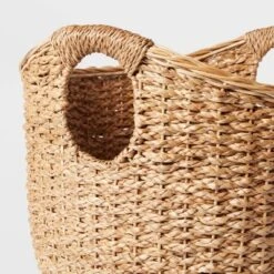 Large Round Braided Seagrass Basket - Brightroom™: Handwoven Khaki Wicker For Blanket Storage, Nest Certified -Daily Comfort Store GUEST 724b0baf d330 44c1 ad40 d271b3dbedc1