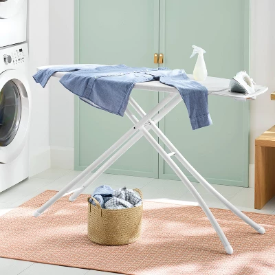 Wide Ironing Board White Metal With Creamy Chai Cover And Iron Rest - Brightroom™ 3 Wide Ironing Board White Metal With Creamy Chai Cover And Iron Rest - Brightroom™