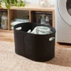 1.5bu Felt Laundry Basket Black - Brightroom™: Heavy Duty Clothes Basket, Polyester, 2 Handles, 3570 Volume -Daily Comfort Store GUEST 787d27f2 7ecf 4840 ab94 cdb3fad0b0af
