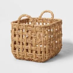 Twisted Open Checkered Weave Milk Crate Natural - Brightroom™ -Daily Comfort Store GUEST 7cdb0b06 63dd 4c9e 9054 23599ff003c3