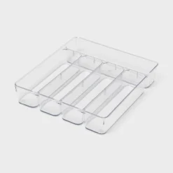 5 Compartment Plastic Drawer Flatware Organizer - Brightroom™: Clear In-Drawer Silverware Tray, Contemporary Kitchen Storage -Daily Comfort Store GUEST 7e08d50f 235b 4a4d 8413 0e8414b05ac1
