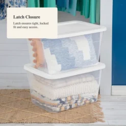 56qt Clear Non-Latching Storage Box With White Lid - Brightroom™ -Daily Comfort Store GUEST 80e13dd9 8840 44b7 a511 0563ccffa9b3