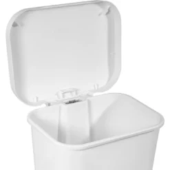 11.9gal Step Trash Can White - Brightroom™: Pedal-Operated Kitchen Garbage Can, Textured Plastic, Indoor Use -Daily Comfort Store GUEST 80e420e2 f616 4351 a975 06ba0232d895